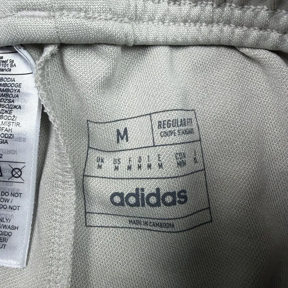 Adidas Track Pants Mens Medium Gray AEROREADY 3-Stripes Ankle Zip Athletic